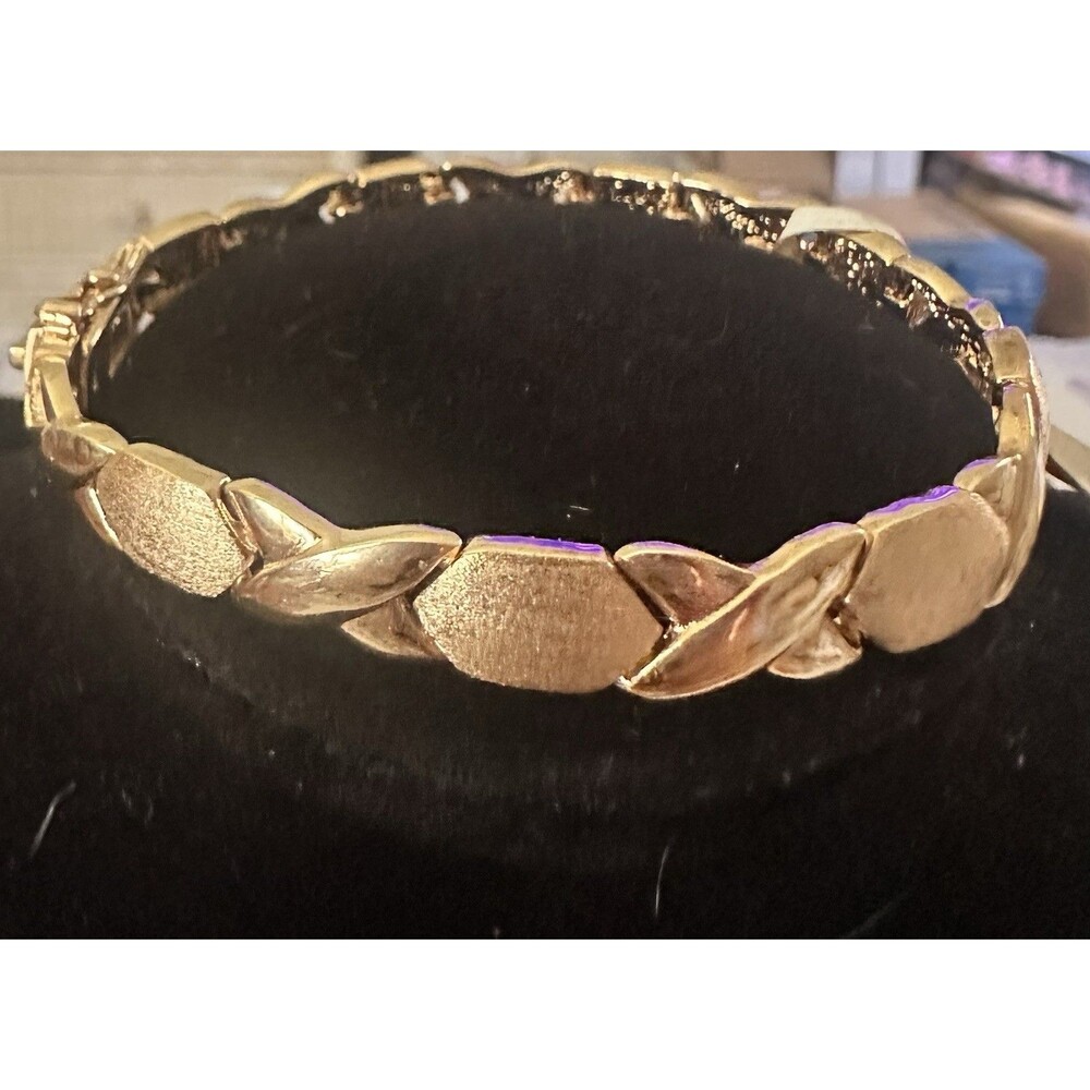 Vintage Sterling Silver 24K Gold Plated XOXO Link Bracelet 7” FMC